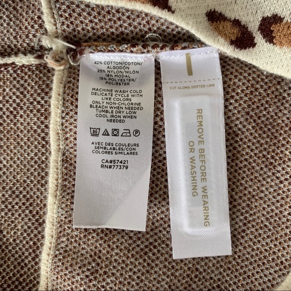 NWT Ann Taylor Sweater Tee Leopard Print Boatneck - Picture 9 of 10